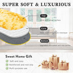 Soft Fluffy Area Rug for Bedroom, Fuzzy Shaggy Oval Throw Rugs for Bedside, Non-Slip Cozy Plush Shag Carpet for Kids Room Nursery Dorm Living Room, Tie Dye Yellow, 2.6 x 5.3 Feet, 2 Packs