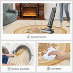 Boho Sun Runner Rugs 2x4ft, Minimalist Line Small Entryway Mats, Geometric Solar Laundry Room Rug Non Slip Durable Throw Rugs for Front Door Bedroom Bedside