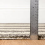 Dash & Albert Silas Stripe Grey Hand Micro Hooked Wool Rug, 9.5 X 13.5 Feet, Grey Stripe Pattern - Premium Luxury Hotel Quality Soft Breathable Hypoallergenic Machine Washable Easy Care All Season