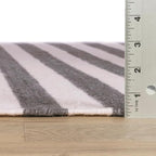 Home Conservatory Ladder Stripe Black/Ivory Handwoven Wool 2.5 X 8 Feet, Black/Ivory Stripe Pattern