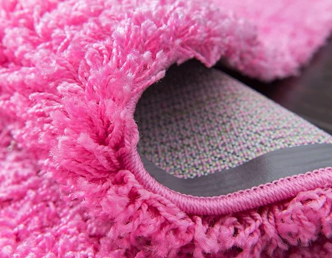 Unique Loom Solid Shag Collection Area Rug (2' x 3' 1" Rectangle, Taffy Pink)
