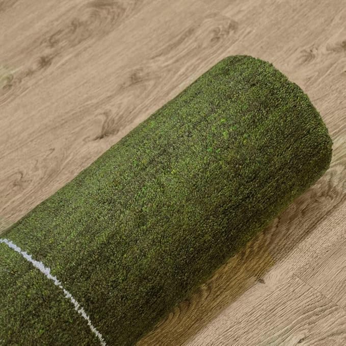 Hand Knotted Loom Wool ECO-Friendly Area Rugs - 8'x8', Square, Dark Red Color, Solid Plain Design, High Pile Handmade Anti Skid Area Rugs for Living Room, Bed Room (L00111)