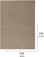 LBRO2M Easy Jute Solid Area Rug 5X7 Washable Rugs for Living Room Bedroom Natural Jute Look Indoor Outdoor Rug Durable, Solid Non Shedding Eco Friendly (5X7 Natural)
