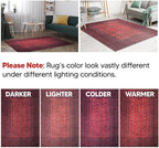 Keen Home Design 10x14 Rug - Machine Washable Area Rug with Non-Slip Backing, Ideal for Living Room, Dining Room, Bedroom - Vintage, Easy Clean, Durable, Low Pile Rug - (9'7" x 14')