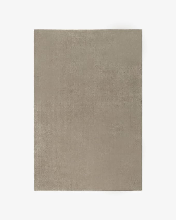 Hand-Tufted Wool Rectangle Area Rug – Soft Premium Wool Carpet for Living Room, Bedroom & Home Décor – 5X8 ft| Warm Grey – Durable, Non-Slip Backing, Handcrafted Rug