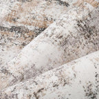 3x4 Washable Area Rug Brown Grey Abstract Entryway Office Throw Rug Neutral Modern Non Slip Soft Low Pile Small Carpet for Kitchen Living Room Bedroom Entrance