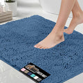 GORILLA GRIP Bath Rug Mat 36x24, Thick Soft Absorbent Chenille, Quick Dry Microfiber Mats, Rubber Backing Washable Shower Floor Rugs, Bathmat Runner, US Designed Bathroom Home Decor Accessories Blue