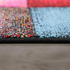 Paco Home Colorful Living Room Rug Checkered Design with Squares Multicolor, Size: 2'8" x 4'11"