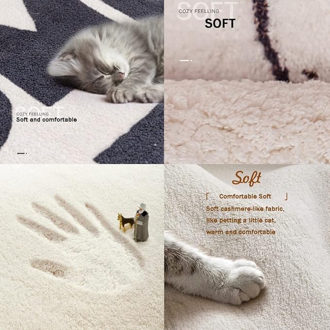 Soft Cashmere Area Rug Luxury Bedside Carpet Bedroom Living Room Mats Solid Color Children's Room Rugs Runner Carpets Indoor Mats Home Décor White Gray Red 2' X 5.2'