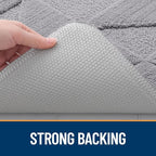 OLANLY Door Mats Indoor, Non-Slip, Absorbent, Dirt Resist, Entrance Washable Mat, Low-Profile Inside Entry Doormat for Entryway (59x20 inches, Grey)