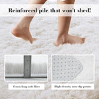 Soft Runner Rugs for Bedroom, White 3x7 Area Rugs Fluffy Rug Shaggy Area Rug Carpet, Bedside Rug for Living Room Bedroom Kids Room Home Decor