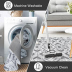 KILOCOCO Kitchen Runner Rug Hallway Runner Rug Washable, Soft Runners Rugs Non Slip Printed Distressed Laundry Room Rugs, Low-Pile Runners for Entryway/Bedroom/Living Room, 2x5 Gray/White