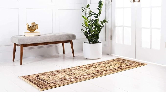 Unique Loom Voyage Collection Area Rug - St. Louis (2' 7" x 12' Runner Cream/Brown)