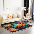 Vintage Mandala Large Area Rug 5x7 Victorian Decor Damask Living Room Rug | Antique Decor Boho Floral Rugs for Bedroom, Bohemian Paisley Medallion Carpet Indoor Floor Mat