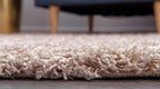 Unique Loom Solid Shag Collection Area Rug (4' 1" x 6' 1" Rectangle, Taupe)