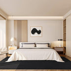 Amearea Large Modern Area Rugs for Bedroom Living Room, 5x8 Feet Black Thickened Memory Foam Rug, Fluffy Indoor Washable Rugs Non Slip Minimalist Carpet for Boys Girls Dorm Nursery Room Decor