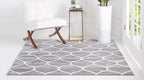 Rugs.com Lattice Frieze Collection Rug – 8' Square Light Gray Medium Rug Perfect for Living Rooms, Kitchens, Entryways