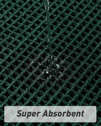 AMOAMI Upgraded Waffle Bath Mat, Super Absorbent Non Slip Bath Mats for Bathroom Floor, Machine Washable Bathroom Rugs with Tassels, Rubber Backed Bathroom Mats, Ultra Soft, 17" x 24", Dark Green