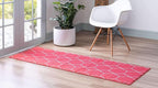 Unique Loom Trellis Frieze Collection Area Rug - Geometric (2' x 13' 1" Runner, Pink/ Ivory)