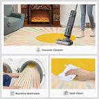 Boho Sun Runner Rugs 3x6ft, Minimalist Sunburst Bedside Rug, Abstraction Deco Laundry Rug with Non Slip Backing for Bedroom Kitchen Sink Front Door Entryway Indoor