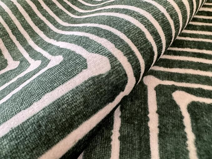 GLN Rugs Contemporary Collection - Machine Washable Area Rug, Contemporary Washable, Non Slip, Low Pile Chenille Rug, Living Room, Bedroom, Kitchen Rug (6' x 9' Beige Green)