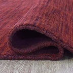 Hand Knotted Loom Wool ECO-Friendly Area Rugs - 10'x10', Octagon, Dark Red Color, Solid Plain Design, High Pile Handmade Anti Skid Area Rugs for Living Room, Bed Room (L00111)