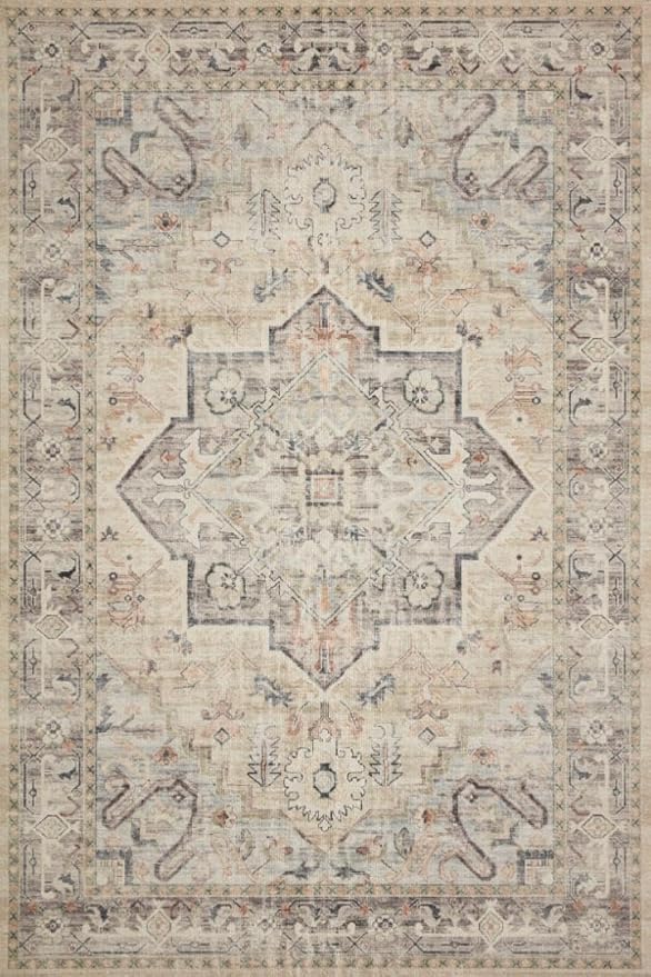 Loloi Hathaway Collection HTH-07 Multi/Ivory 2'-6" x 7'-6", .25" Thick Runner Rug, Soft, Durable, Printed, Modern, Low Pile, Non-Shedding, Easy Clean, Living Room Rug