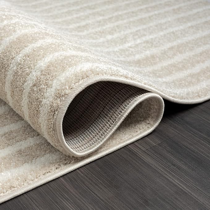 Abani Area Rug for Living Room - Nuevo 2' 6" x 6' Beige Arch Pattern Area Rug, Soft and Durable Living Room Rug, Stain and Fade Resistant, Chic Modern Design, Pet & Kid Friendly