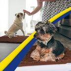 Muddy Mat® Original Dog Door Mat for Muddy Paws, Super Absorbent Microfiber, Non-Slip Washable Pet Rug, Quick Dry Chenille Entryway Carpet, Machine Washable Indoor Outdoor mat, Brown 36"x120"