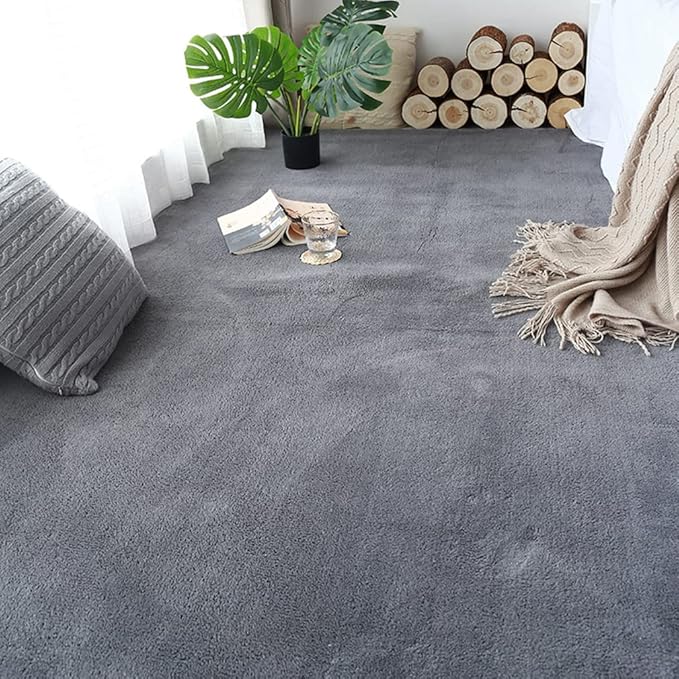 Soft Cashmere Area Rug Luxury Bedside Carpet Bedroom Living Room Mats Solid Color Children's Room Rugs Runner Carpets Indoor Mats Home Décor White Gray Red 2' X 5'