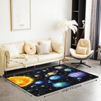 Planet Large Area Rug 5x7 Solar System Outer Space Living Room Rug | Universe Galaxy Rugs for Bedroom, Cosmic Earth Star Carpet Indoor Floor Mat