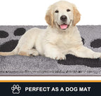 PURRUGS Dirt Trapping Door Mat 20" x 31.5", Non-Skid/Slip Machine Washable Microfiber Entryway Rug, Dog Doormat, Super Absorbent Welcome Mat for Muddy Wet Shoes and Paws, Grey