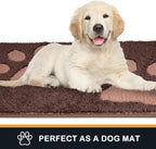 PURRUGS Dirt Trapping Door Mat 32" x 70", Non-Skid/Slip Machine Washable Microfiber Entryway Rug, Dog Doormat, Super Absorbent Welcome Mat for Muddy Wet Shoes and Paws, Brown