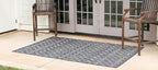 Unique Loom Outdoor Trellis Collection Area Rug - Tribal Trellis (7' 1" x 10' Rectangle, Charcoal Gray/ Natural)