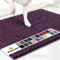 Muddy Mat® | Super Absorbent Door Mat Indoor, Microfiber Quick Dry Chenille Entryway Rug, Non-Slip Front Door Mat, Indoor Mats for Entryway, Machine Washable Pet Rug, Dark Purple 19"x30"