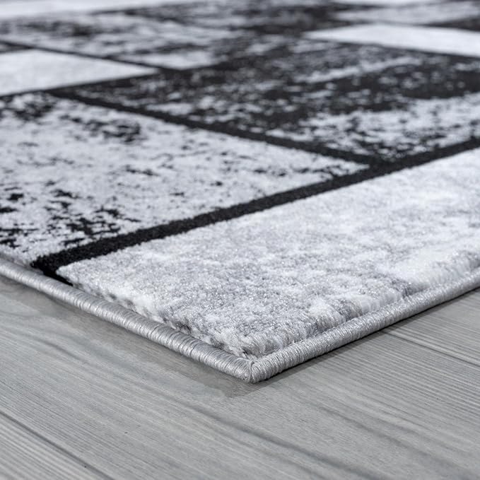 LUXE WEAVERS Modern Geometric Squares 10007 Gray 8x10 Area Rug