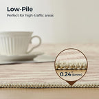 WITSHOCK 7x9 Area Rugs for Living Room: Beige Floral Washable Rugs for Bedroom Dining Room Office Nursery Modern Non-Slip Stain Resistant Low Pile Home Decor（Beige/Brown,7'x9'）