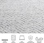 SAFAVIEH Adirondack Collection Area Rug - 6' x 9', Ivory & Charcoal, Chevron Design, Non-Shedding & Easy Care, Ideal for High Traffic Areas in Living Room, Bedroom (ADR104N)