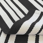 KOZYFLY Black and White Striped Outdoor Doormat 27.5x43 Inches Area Rug Washable Front Porch Rug Farmhouse Front Door Mat Indoor Outdoor Rug for Door, Kitchen, Entryway, Patio
