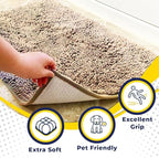 Muddy Mat® Original Dog Door Mat for Muddy Paws, Super Absorbent Microfiber, Non-Slip Washable Pet Rug, Quick Dry Chenille Entryway Carpet, Machine Washable Indoor Outdoor mat, Beige 24"x72"