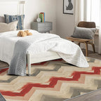 Chevron Pattern Rug, 4x7 Rug, Farmhouse Stripes Rugs for Entryway, Stripes Large Area Rug, Washable Rug Non Slip Soft Indoor Carpet, Kids and Pets Friendly, Chevron Pattern Home & Room Decor