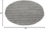 Unique Loom Solid Shag Collection Area Rug (6' 1" Round, Cloud Gray)