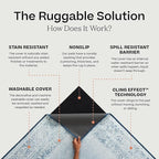 RUGGABLE Washable Vintage Area Rug – Kamran Blue Quartz 5x7, Stain-Resistant, Non-Slip – Medium Machine Washable Rugs for Living Room, Bedroom, Hallway, Entryway & Office–with Standard Pad