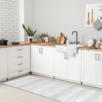 Lahome Moroccan Kitchen Runner Rug - 2x8 Non-Slip Washable Hallway Rug Runner Ultra-Thin Soft Throw Bathroom White Print Distressed Carpet for Entryway Laundry Room Living Room