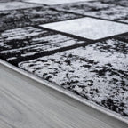 LUXE WEAVERS Modern Geometric Squares Gray 4x5 Area Rug for Living Room