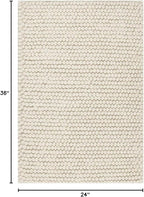 SAFAVIEH Natura Collection Accent Rug - 2' x 3', Ivory, Handmade Wool Blend, Textured Design, Ideal for Hallway, Bedroom, Foyer (NAT620A)