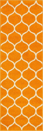 Rugs.com Lattice Frieze Collection Rug – 2' x 6' Runner Orange Medium Rug Perfect for Living Rooms, Large Dining Rooms, Open Floorplans
