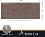 PURRUGS Dirt Trapping Door Mat 32" x 70", Non-Slip Machine Washable Entry Rug, Shoe Scraper, Dog Doormat, Super Absorbent Welcome Mat for Front & Back Door, Muddy Wet Shoes & Paws, Grayish Brown