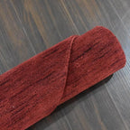 Hand Knotted Loom Wool ECO-Friendly Area Rugs - 10'x10', Octagon, Red Color, Solid Plain Design, High Pile Thick Handmade Anti Skid Area Rugs for Living Room, Bed Room (L00111)