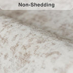 FMFUNCTEX 5x7 Washable Area Rug Neutral Vintage Beige Non Slip Low Pile Traditional Indoor Carpet for Living Room Bedroom Soft Retro Floral Mat Throw Rug for Dining Office Kitchen Dorm Entryway